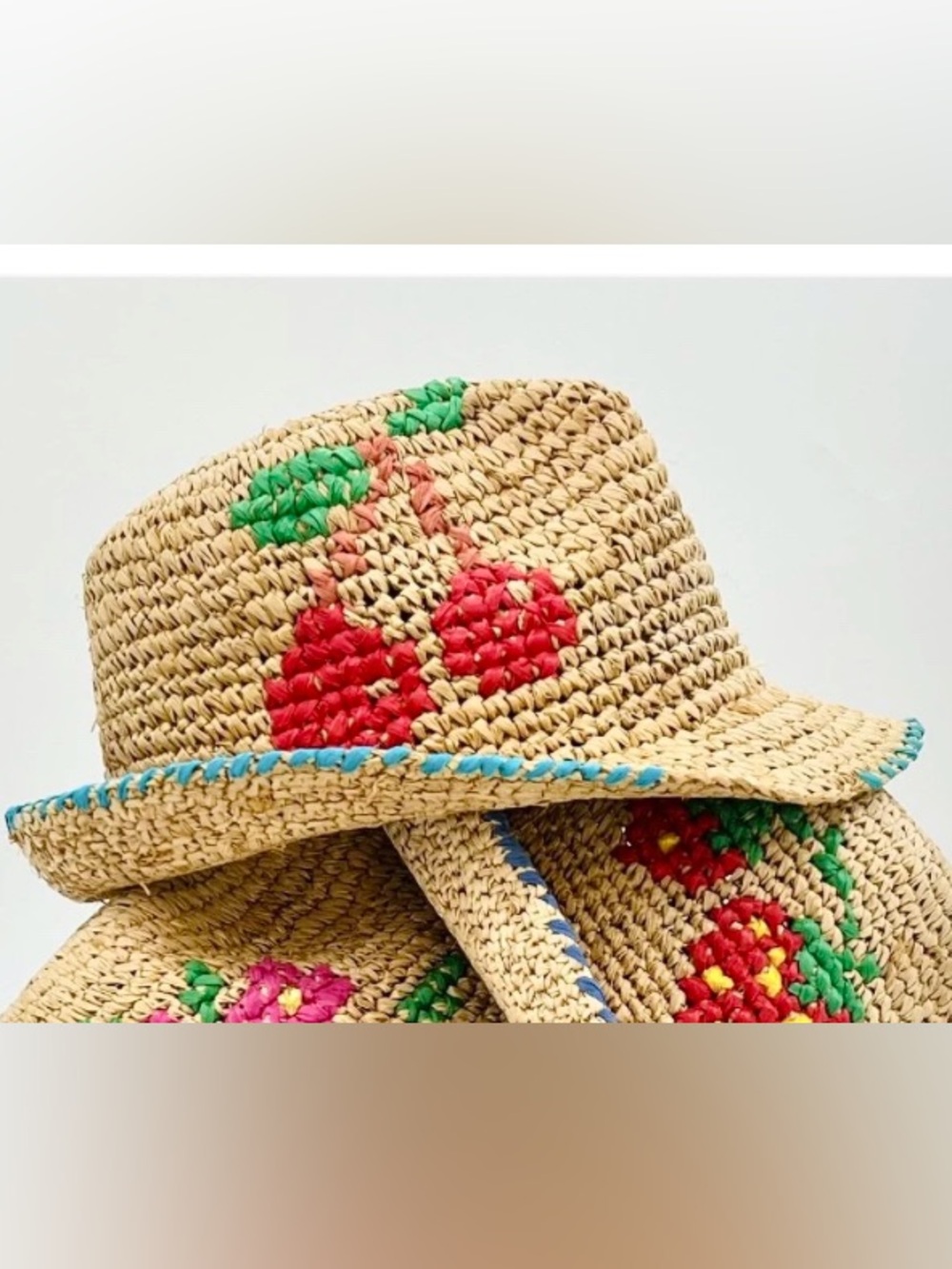Lola Hats Cherry Icon Raffia Fedora